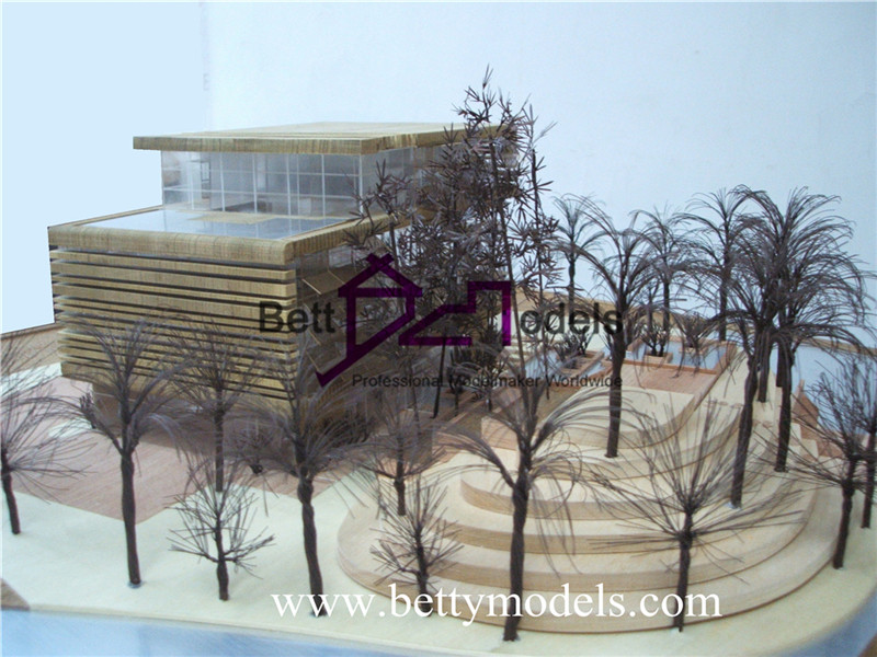 Scale wooden villa models